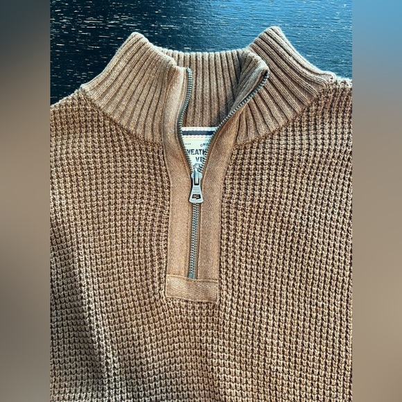 NWT Men’s Weatherproof Vintage Allover Stitch Sweater Medium Harvest - Picture 4 of 6
